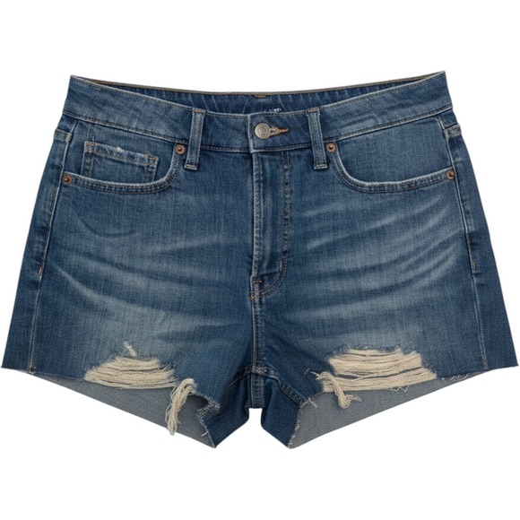 Old Navy Pants - Old Navy OG Straight High Rise Distressed Denim Shorts Medium Wash Blue Size 10